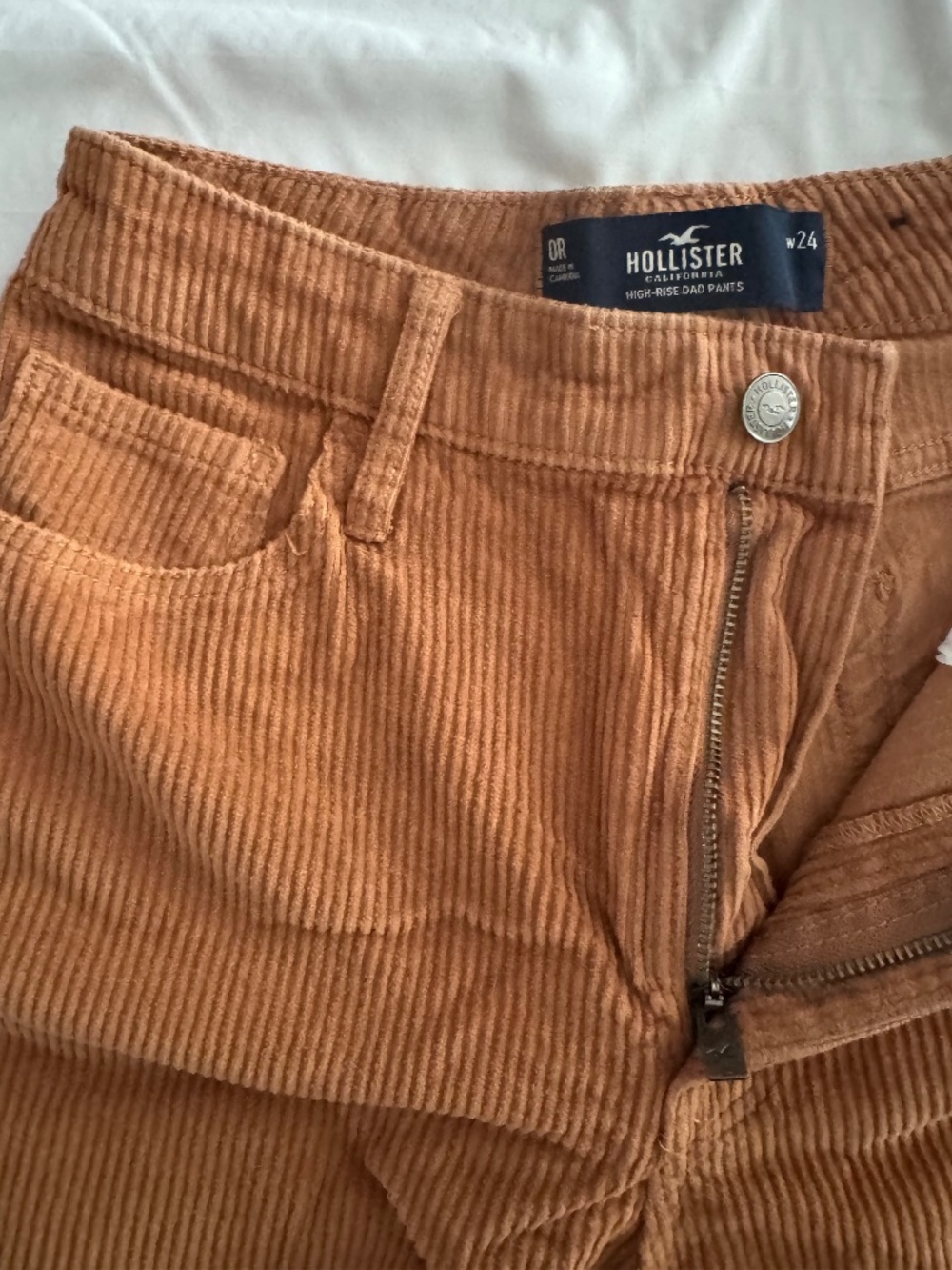 Hollister Corduroy Dad Pants Size 0R W24 High Rise Straight Leg Women’s